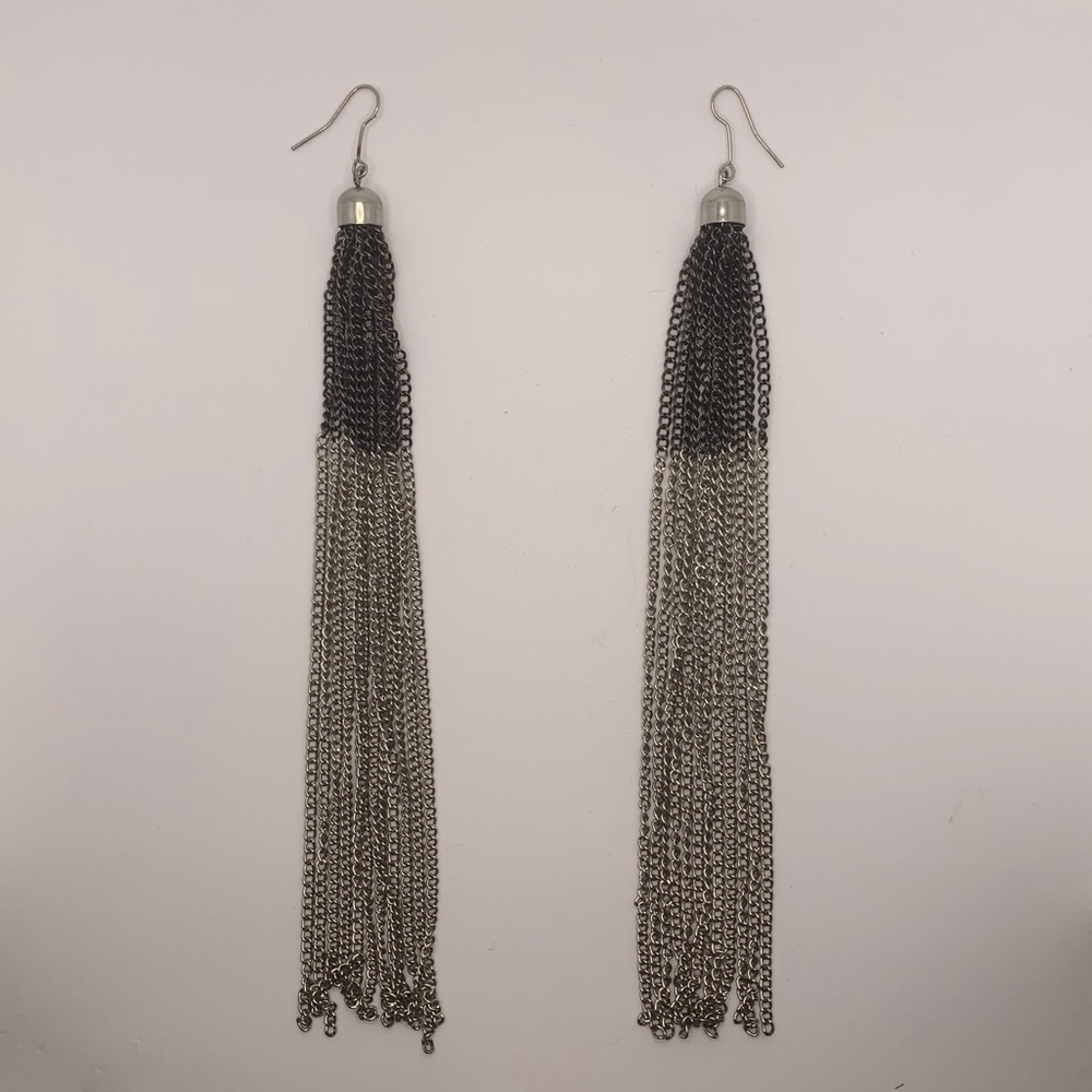 Two-tone black/silver costume jewelry